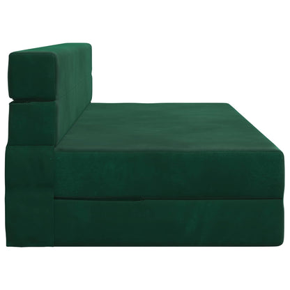 Divano Letto Pieghevole Verde Scuro 152 x 86,5 x 60 cm Tessuto