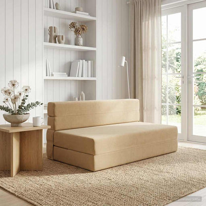 Divano Letto Pieghevole Verde Grigio 152 x 86,5 x 60 cm Tessuto