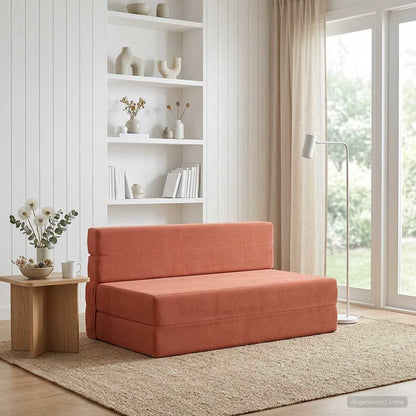 Divano Letto Pieghevole Rosso Arancio 152 x 86,5 x 60 cm
