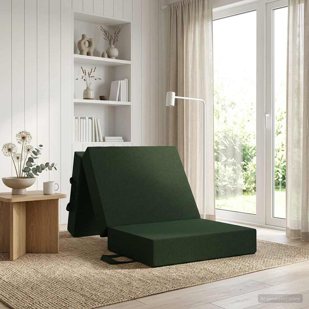 Divano Letto Pieghevole 75 x 63 x 45 cm Verde Scuro | homemem39