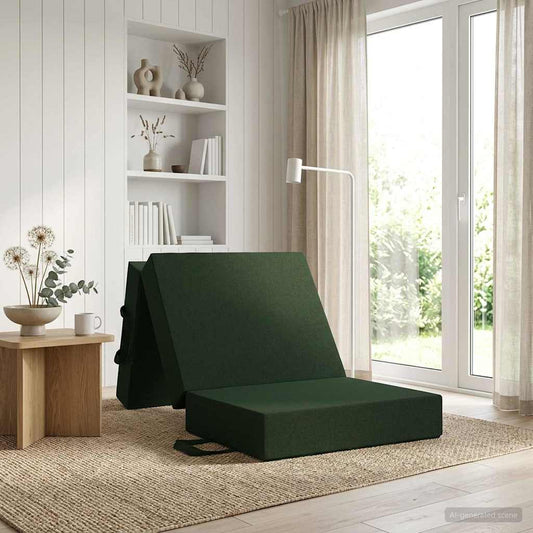 Divano Letto Pieghevole 90 x 63 x 45 cm Verde Scuro | homemem39