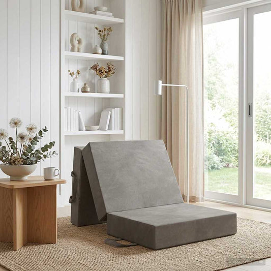 Divano Letto Pieghevole 75 x 63 x 45 cm Grigio Chiaro | homemem39