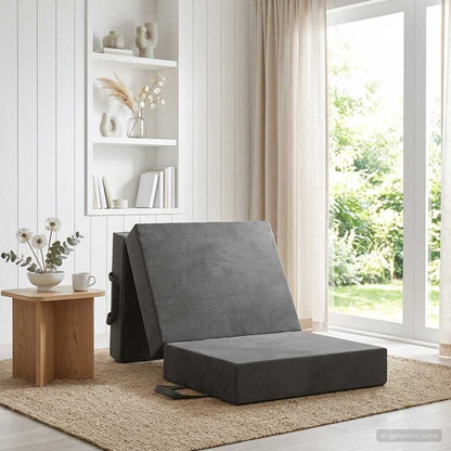 Divano Letto Pieghevole 75 x 63 x 45 cm Grigio Scuro | homemem39