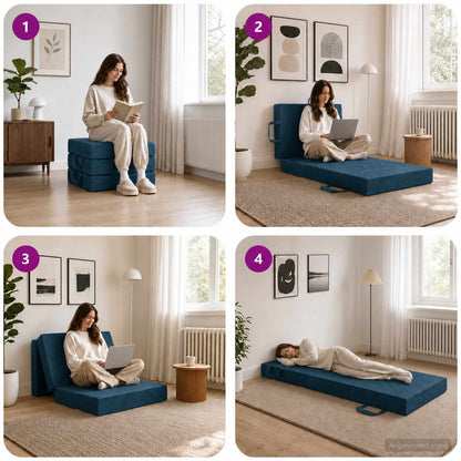 Divano Letto Pieghevole 90 x 63 x 45 cm Blu | homemem39