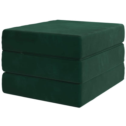 Divano Letto Pieghevole 90 x 63 x 45 cm Verde Scuro