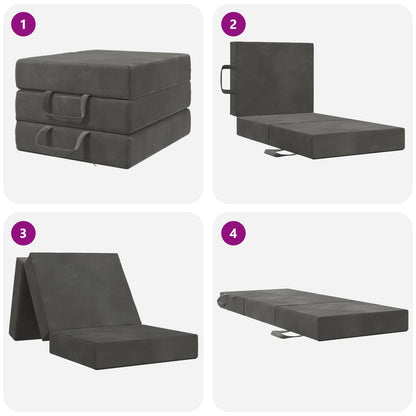 Divano Letto Pieghevole 75 x 67 x 45 cm Grigio Scuro | homemem39