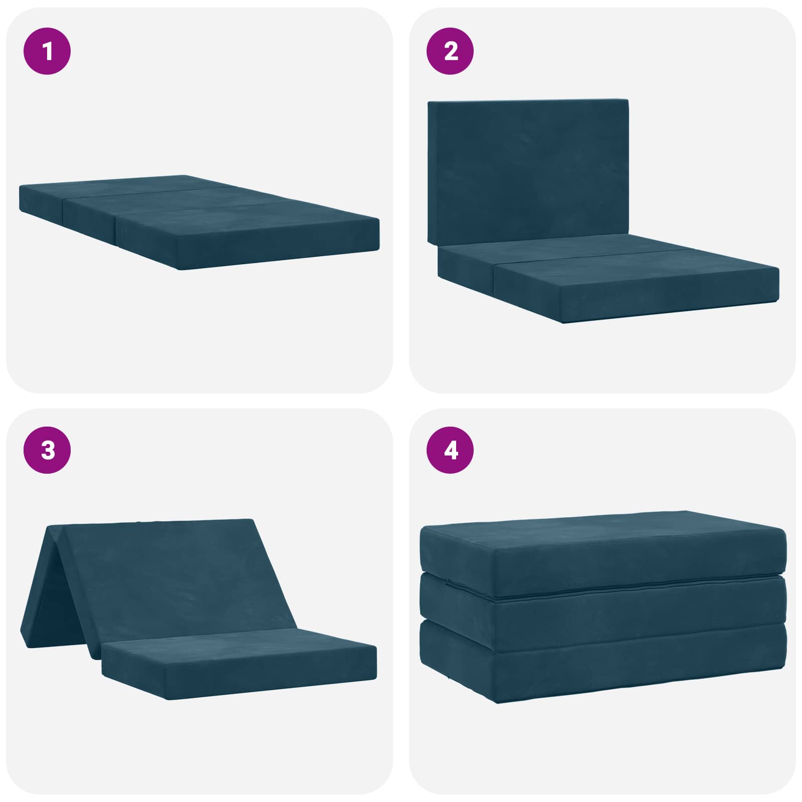Divano Letto Pieghevole 80 x 67 x 45 cm Blu | homemem39