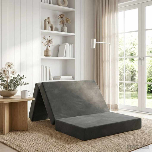 Divano Letto Pieghevole 90 x 67 x 45 cm Grigio Scuro | homemem39