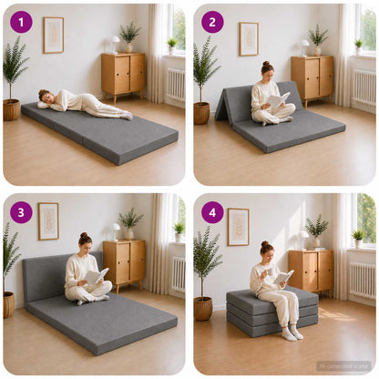 Divano Letto Pieghevole 90 x 67 x 45 cm Grigio Chiaro | homemem39