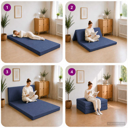 Divano Letto Pieghevole 90 x 67 x 45 cm Blu | homemem39