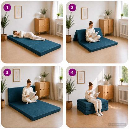 Divano Letto Pieghevole 90 x 67 x 45 cm Blu