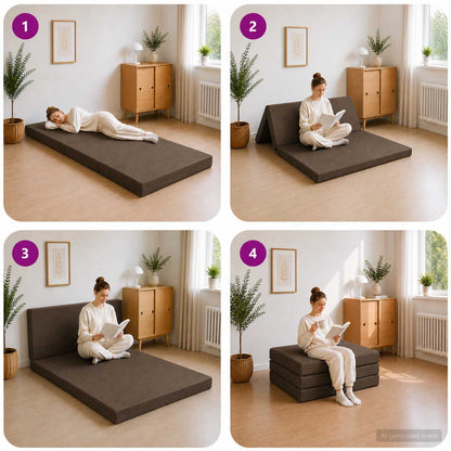 Divano Letto Pieghevole 100 x 67 x 45 cm Tortora | homemem39