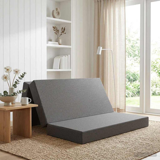 Divano Letto Pieghevole 140 x 67 x 45 cm Grigio Chiaro | homemem39