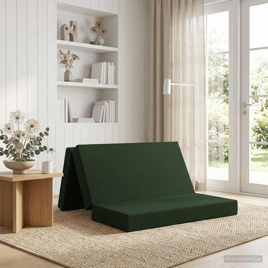 Divano Letto Pieghevole 120 x 67 x 45 cm Verde Scuro | homemem39