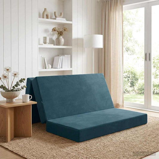 Divano Letto Pieghevole 140 x 67 x 45 cm Blu
