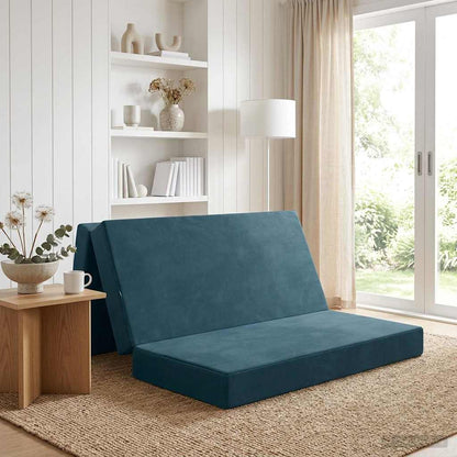Divano Letto Pieghevole 120 x 67 x 45 cm Blu | homemem39