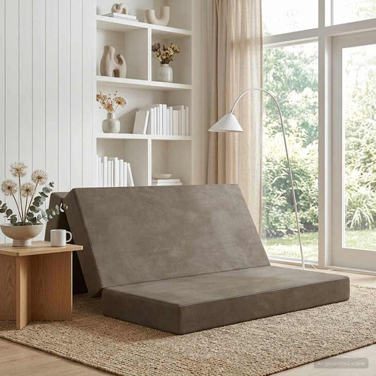 Divano Letto Pieghevole 120 x 67 x 45 cm Grigio Chiaro
