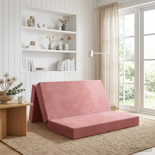 Divano Letto Pieghevole 160 x 67 x 45 cm Rosa | homemem39