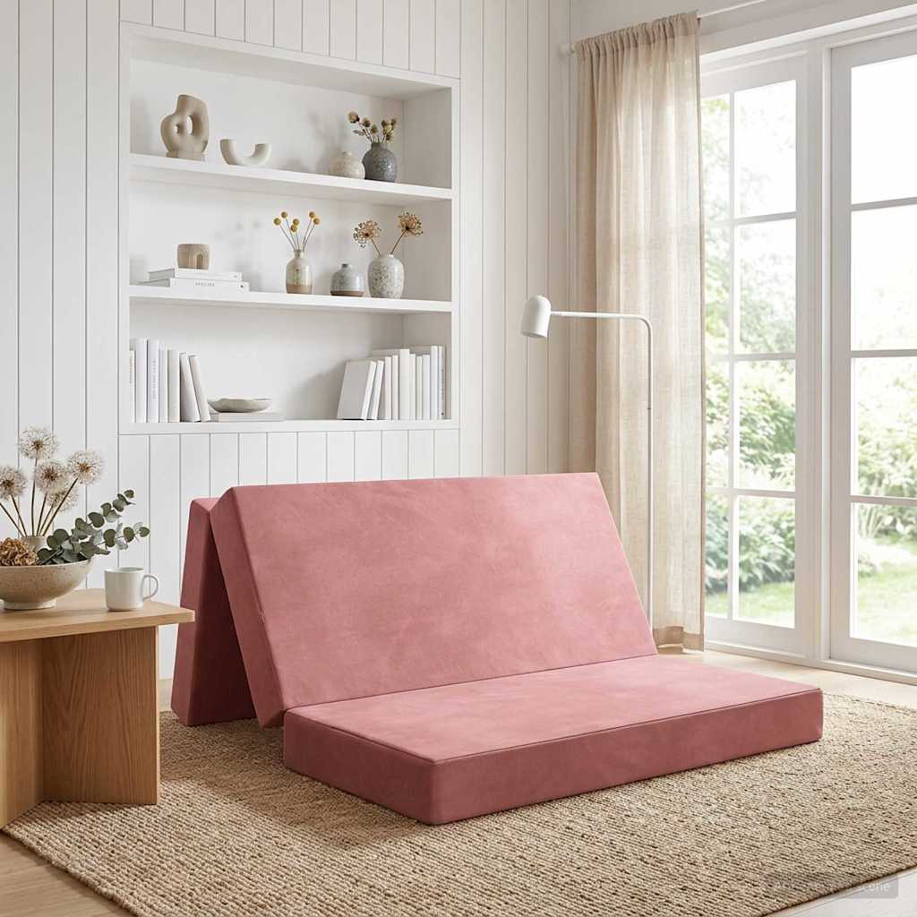 Divano Letto Pieghevole 140 x 67 x 45 cm Rosa | homemem39