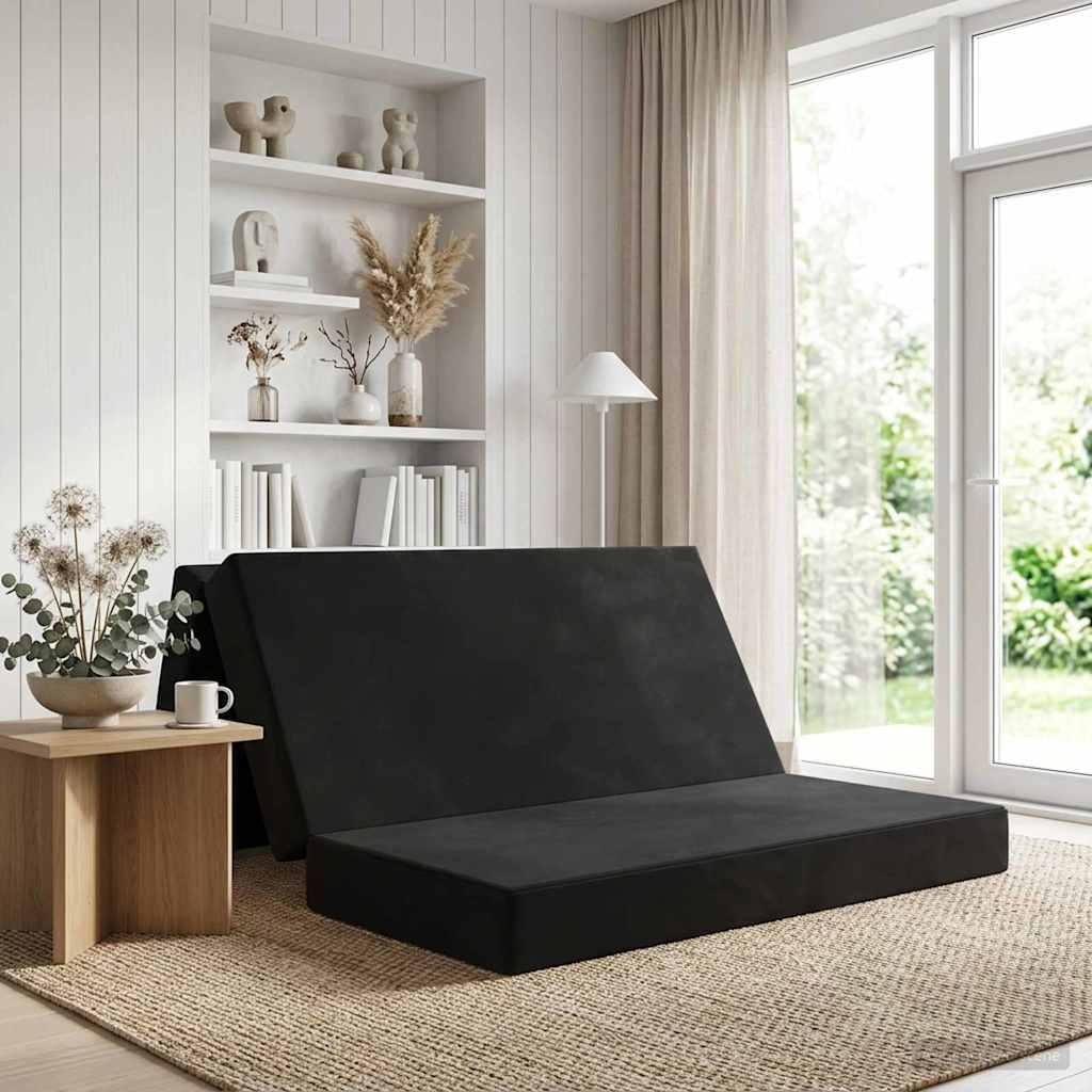 Divano Letto Pieghevole 160 x 67 x 45 cm Nero | homemem39