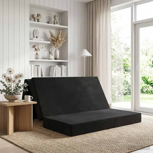 Divano Letto Pieghevole 160 x 67 x 45 cm Nero | homemem39