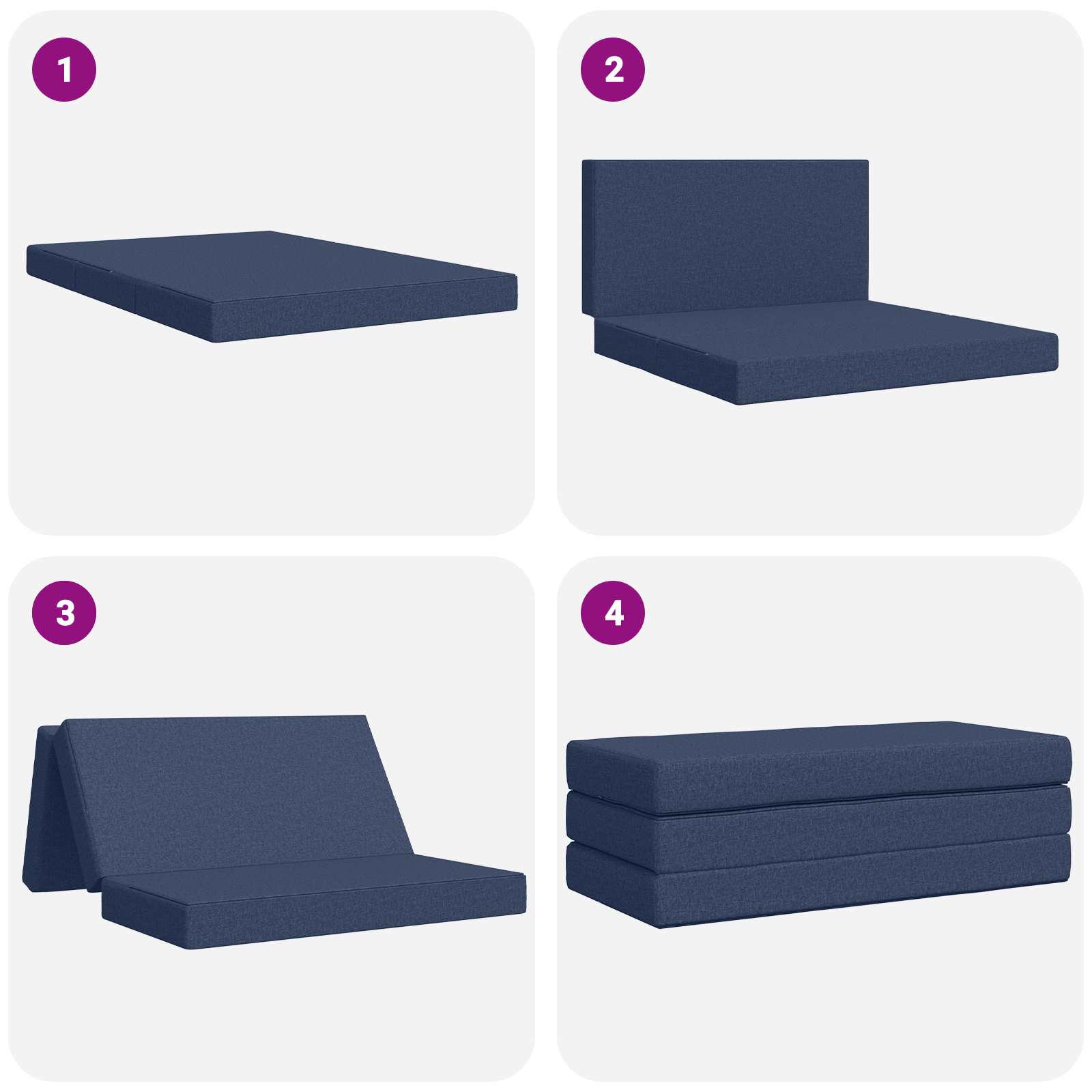 Divano Letto Pieghevole 160 x 67 x 45 cm Blu | homemem39