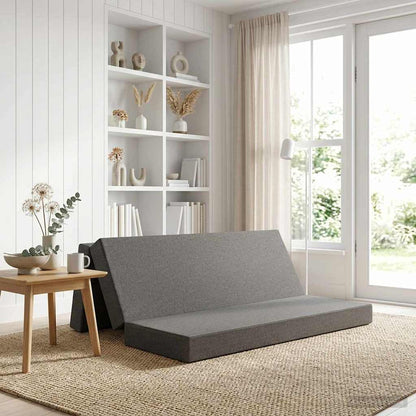 Divano Letto Pieghevole 200 x 67 x 45cm Grigio Chiaro
