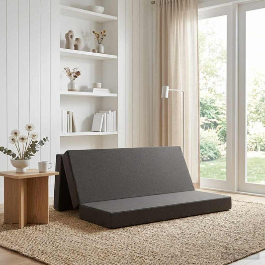 Divano Letto Pieghevole 200 x 67 x 45 cm Grigio Scuro | homemem39