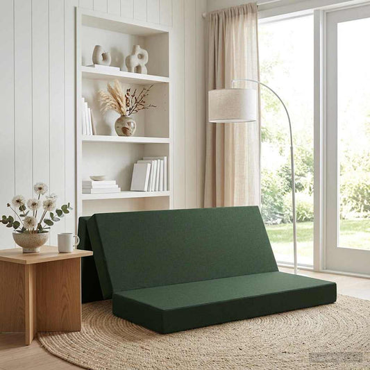Divano Letto Pieghevole 200 x 67 x 45 cm Verde Scuro | homemem39