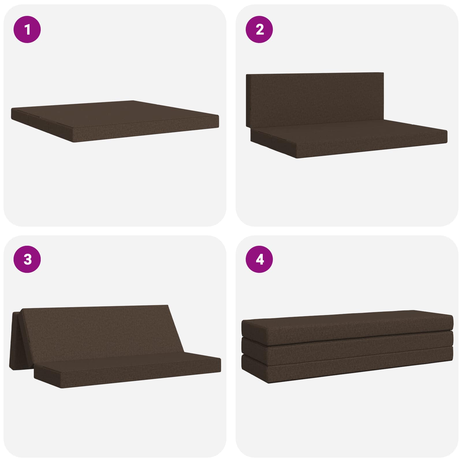 Divano Letto Pieghevole 180 x 67 x 45 cm Tortora | homemem39