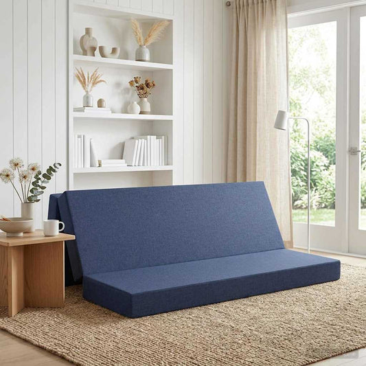 Divano Letto Pieghevole 200 x 67 x 45 cm Blu | homemem39