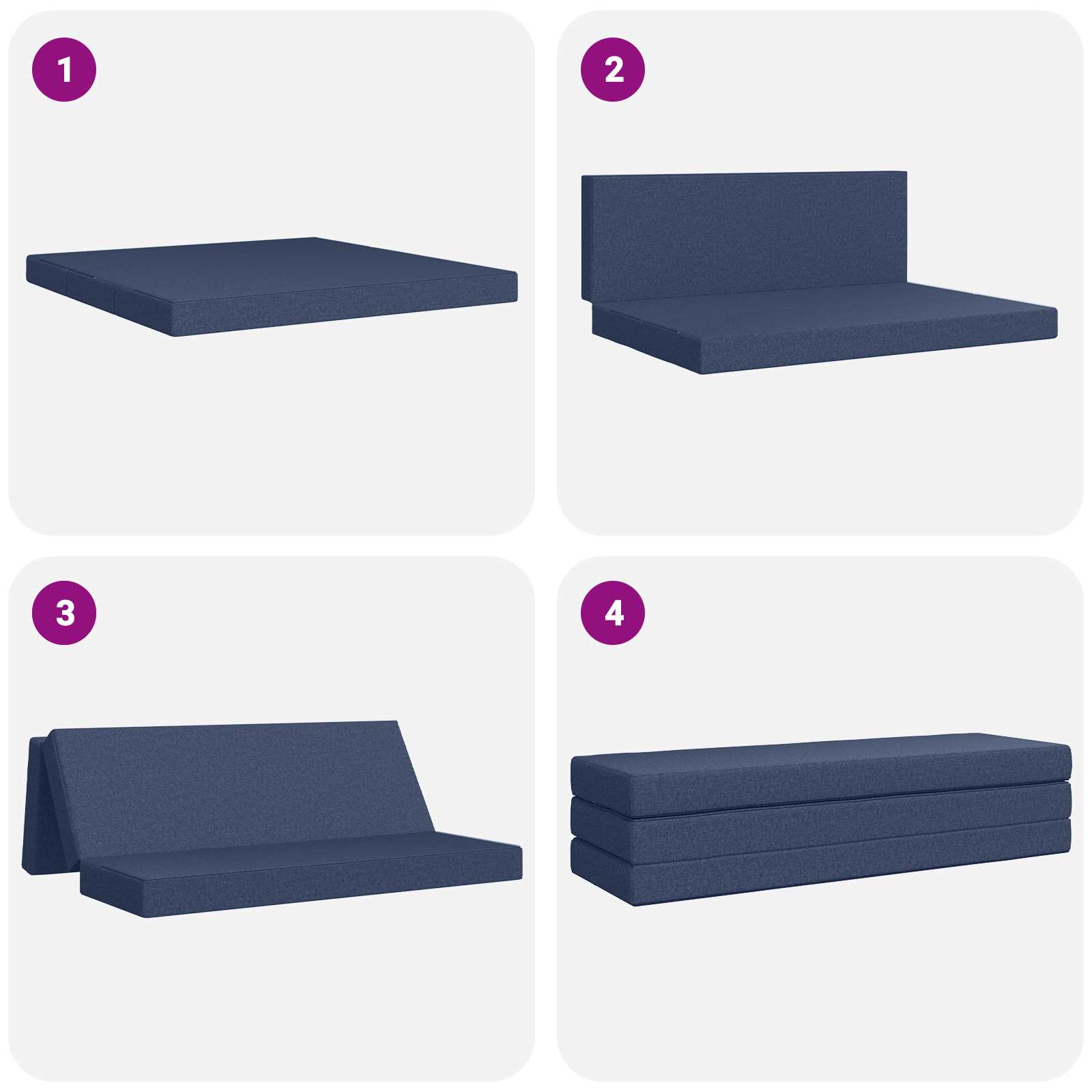 Divano Letto Pieghevole 180 x 67 x 45 cm Blu | homemem39