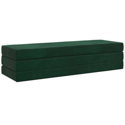 Divano Letto Pieghevole 180 x 67 x 45 cm Verde Scuro