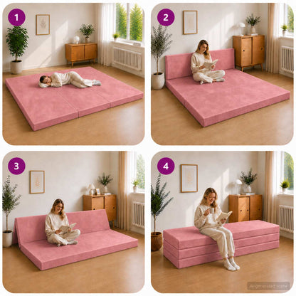 Divano Letto Pieghevole 180 x 67 x 45 cm Rosa | homemem39