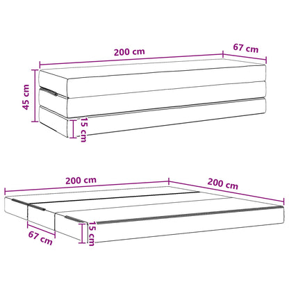 Divano Letto Pieghevole 200 x 67 x 45 cm Tortora | homemem39