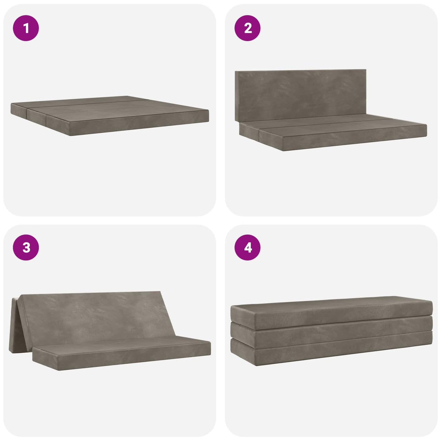 Divano Letto Pieghevole 200 x 67 x 45 cm Grigio Chiaro | homemem39