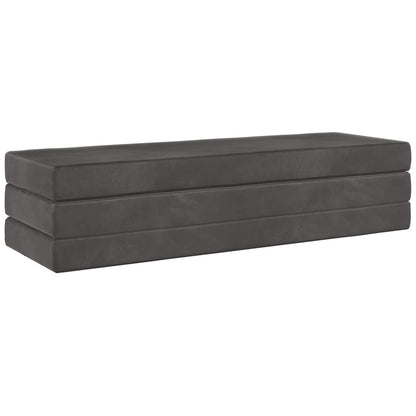 Divano Letto Pieghevole 200 x 67 x 45 cm Grigio Scuro