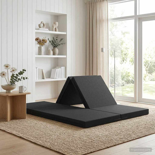Divano Letto Pieghevole 140 x 67 x 45 cm Nero