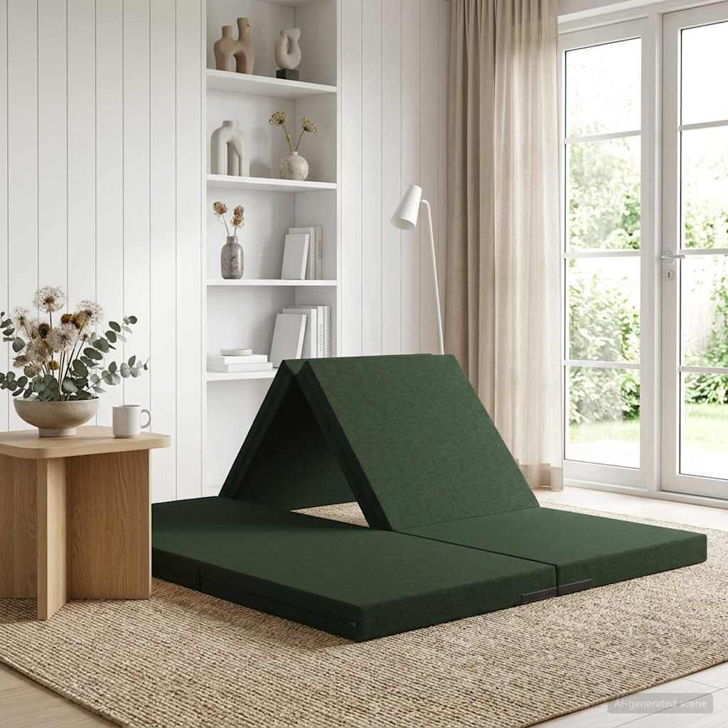 Divano Letto Pieghevole 140 x 67 x 45 cm Verde Scuro | homemem39