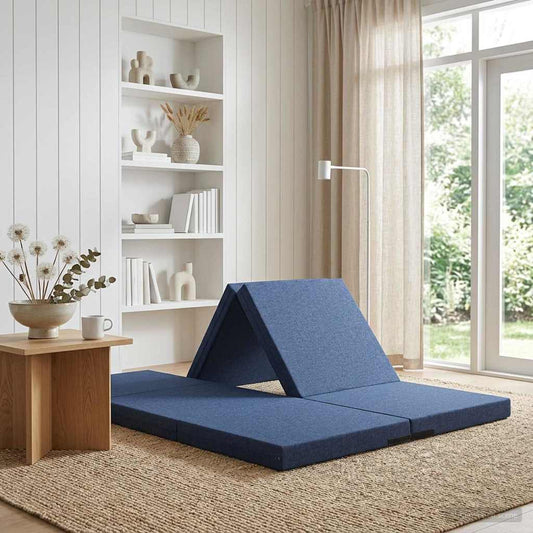Divano Letto Pieghevole 140 x 67 x 45 cm Blu | homemem39