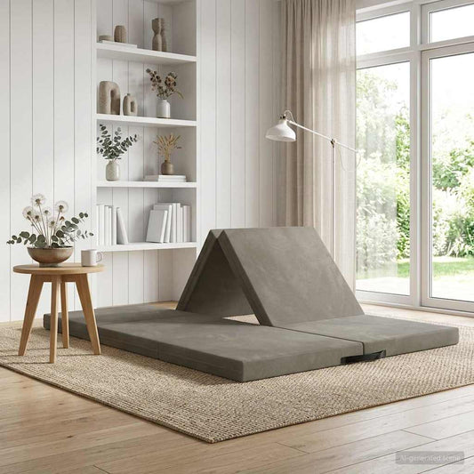 Divano Letto Pieghevole 140 x 67 x 45 cm Grigio Chiaro | homemem39