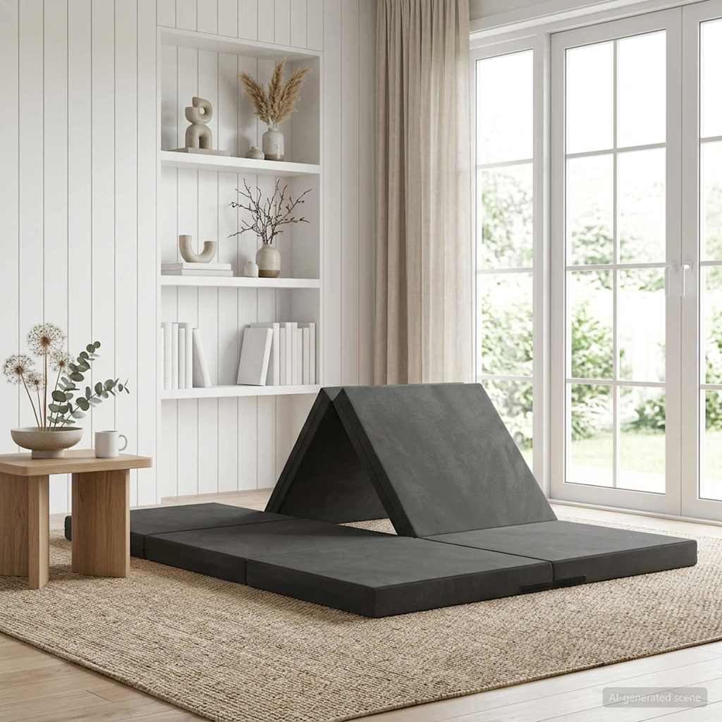Divano Letto Pieghevole 140 x 67 x 45 cm Grigio Scuro | homemem39