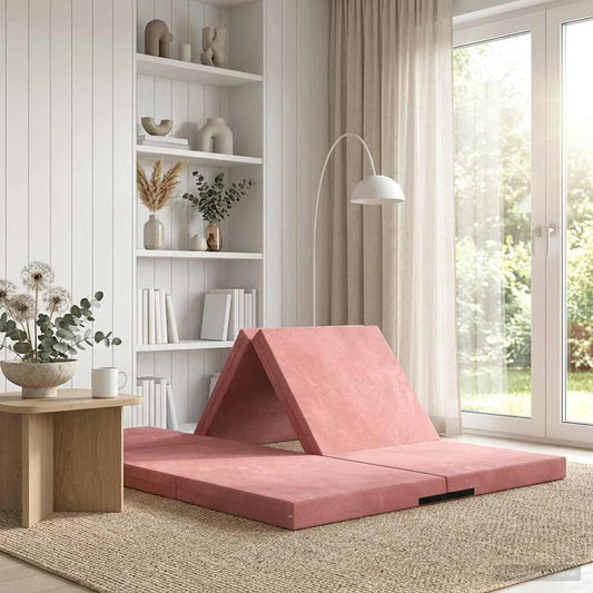 Divano Letto Pieghevole 140 x 67 x 45 cm Rosa | homemem39