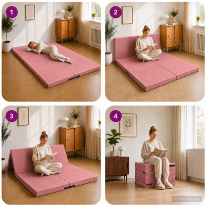 Divano Letto Pieghevole 70 x 67 x 48 cm Rosa