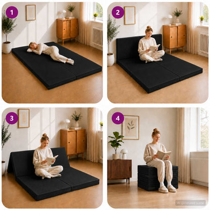 Divano Letto Pieghevole 70 x 67 x 48 cm Nero