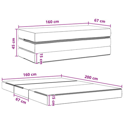 Divano Letto Pieghevole 160 x 67 x 45 cm Grigio Chiaro | homemem39