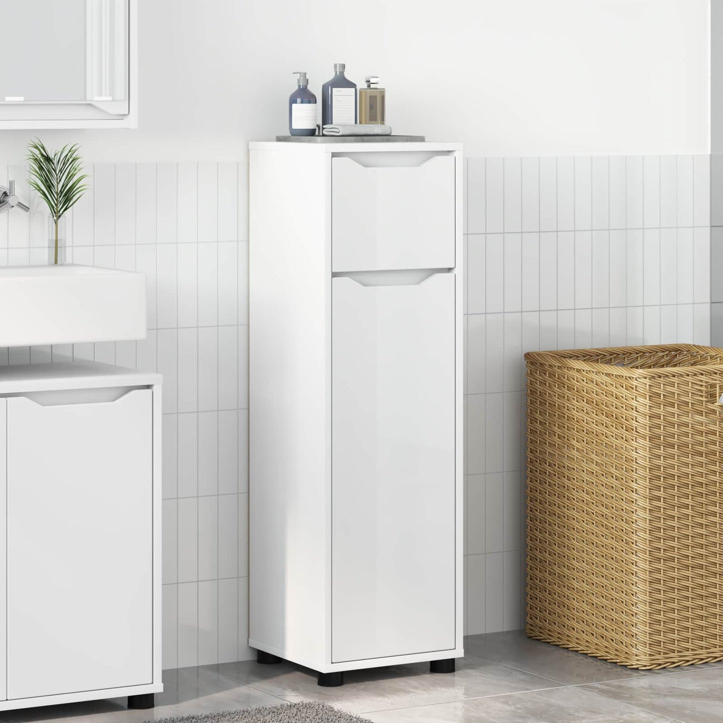 Mobile da Bagno Bianco 30,5 x 30 x 101 cm Legno ingegnerizzato
