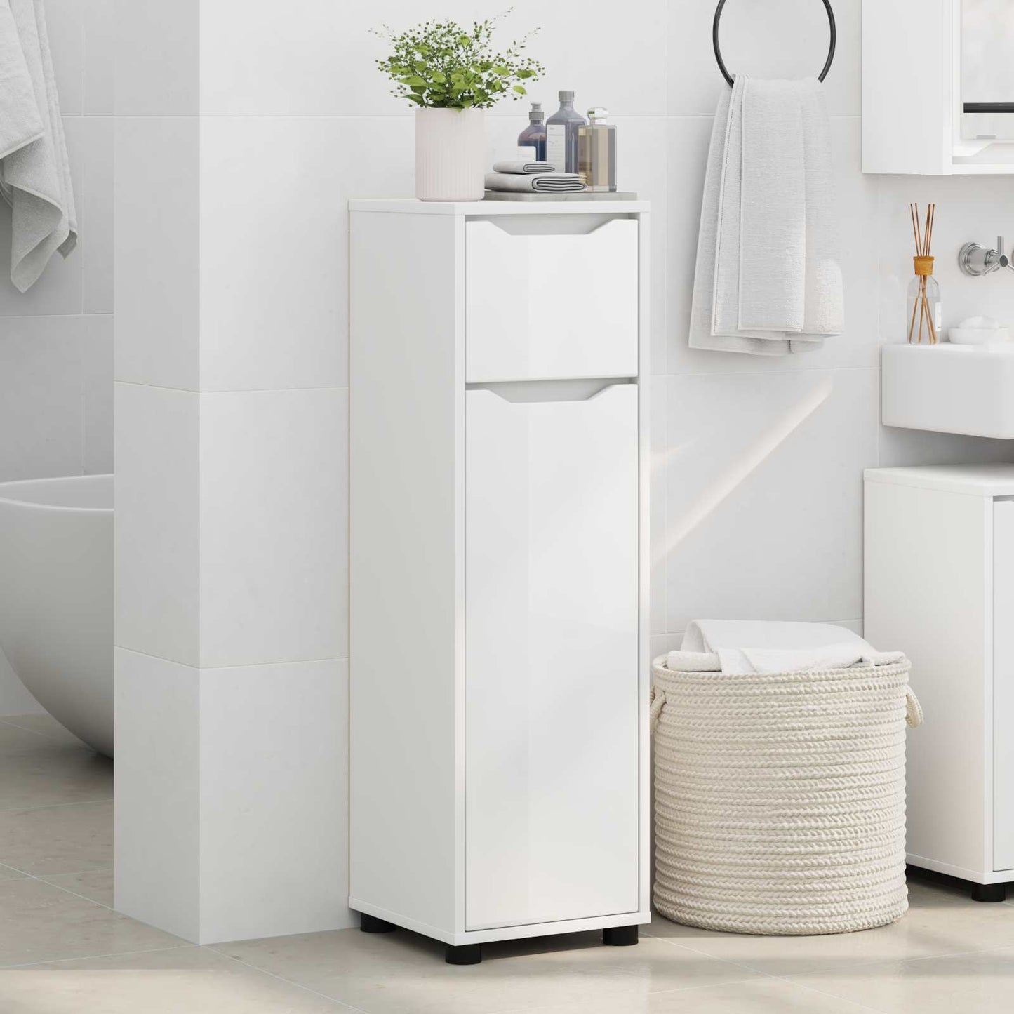 Mobile da Bagno Bianco 30,5 x 30 x 101 cm Legno ingegnerizzato