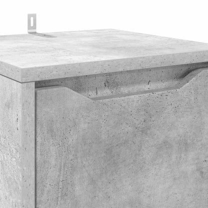 Mobile da Bagno con cassetto Grigio cemento 30,5 x 30 x 101 cm