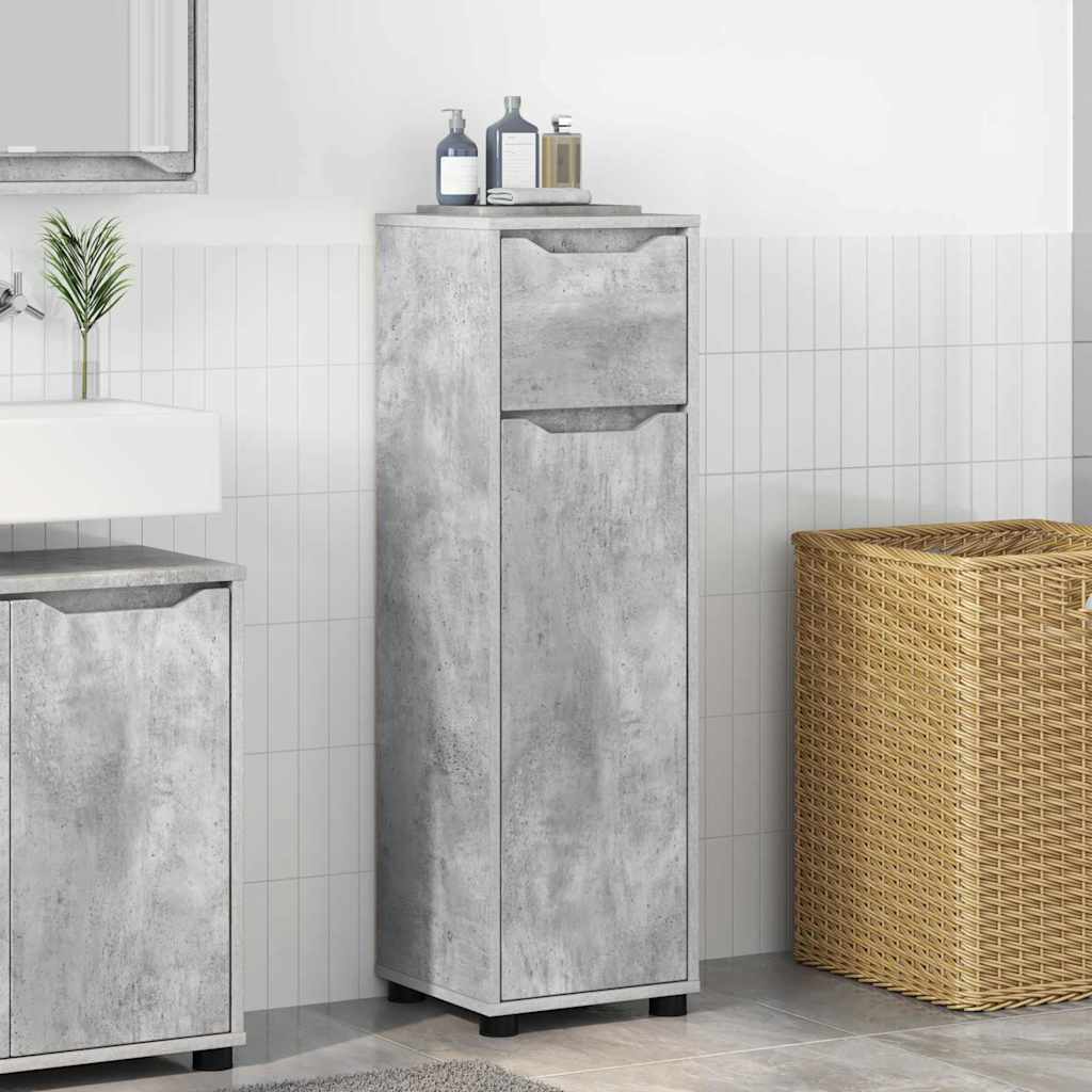 Mobile da Bagno con cassetto Grigio cemento 30,5 x 30 x 101 cm | homemem39